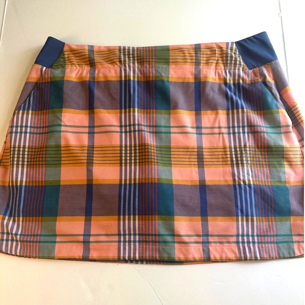 NEW! Walter Hagen Peach, Blue, Pink Skort XL, 16" L Great Tennis or Golfing